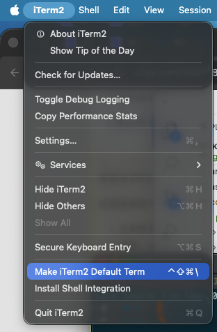 iTerm2修改默认终端APP