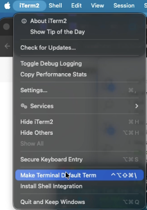 iTerm2换回默认终端APP